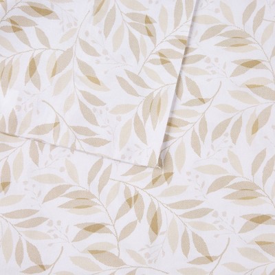 King Tan Leaves Cotton Percale Sheet Set