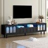 CAVINAS Modern TV Stand with Light Strip for TVs Up to 80" Entertainment Center with Wood Legs and Storage - 2 of 4