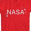 NASA Star Text Crew Neck Short Sleeve Red Youth Girl's T-shirt - 2 of 3