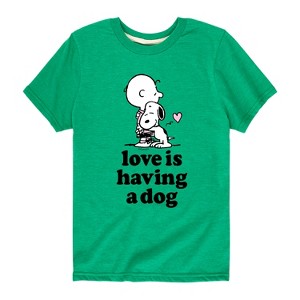 Boys' - Peanuts - Love Having Dog Short Sleeve Graphic T-Shirt - 1 of 4