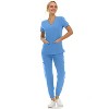 Saint Scrubs Womens 9-Pocket Medical Uniform Set- V-Neck Stretch Top with Seven Pocket Jogger Scrub Pant - 3 of 4