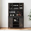 70'' Coffee Bar Cabinet - Farmhouse Wine Bar Cabinet with Storage Shelves 6-Bottle Wine Rack & 12 Stemware Slots Sliding Barn Doors Buffet Cabine - 4 of 4
