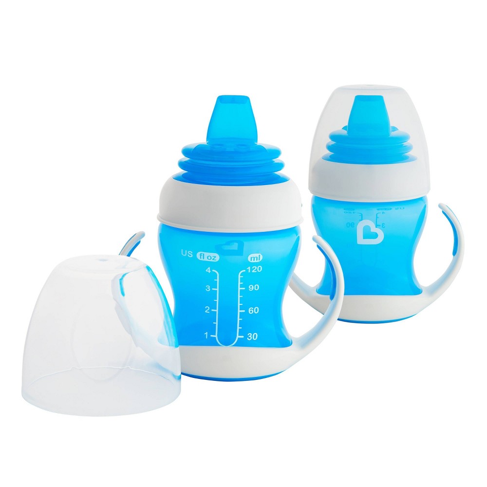 Photos - Baby Bottle / Sippy Cup Munchkin 2pk Gentle Transition Cup - Blue - 8oz 