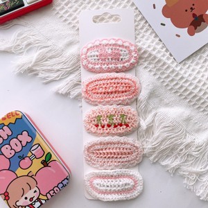 MyKids-USA Versatile Knit Hair Clip With Sweet Floral Design For Girly Charm 5-Piece Set - 1 of 4