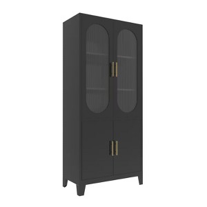 NicBex 71 Inch Tall Kitchen Pantry Storage Cabinet with 4 Doors and Adjustable Shelves for Living Room,Bathroom,Kitchen,Black - 1 of 4