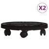 VidaXL Plant Trolleys with Wheels 2 pcs Diameter 11.8 in. Black 374.8 lb - 2 of 4