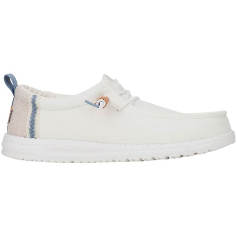 HEYDUDE Men Wally Craft Linen , White/Stone Grey, 10