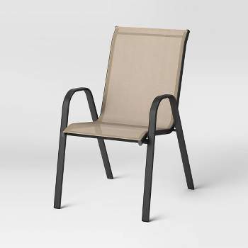 Sling Outdoor Patio Dining Chairs Stacking Chairs Brown - Room Essentials™