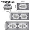FURNIinspire Floor Mats 3 Piece Washable Kitchen Rug Farmhouse Area Rugs Non Skid Bohemian Mat for Entryway, Home Decor, Blue, 60"*20" - 3 of 4
