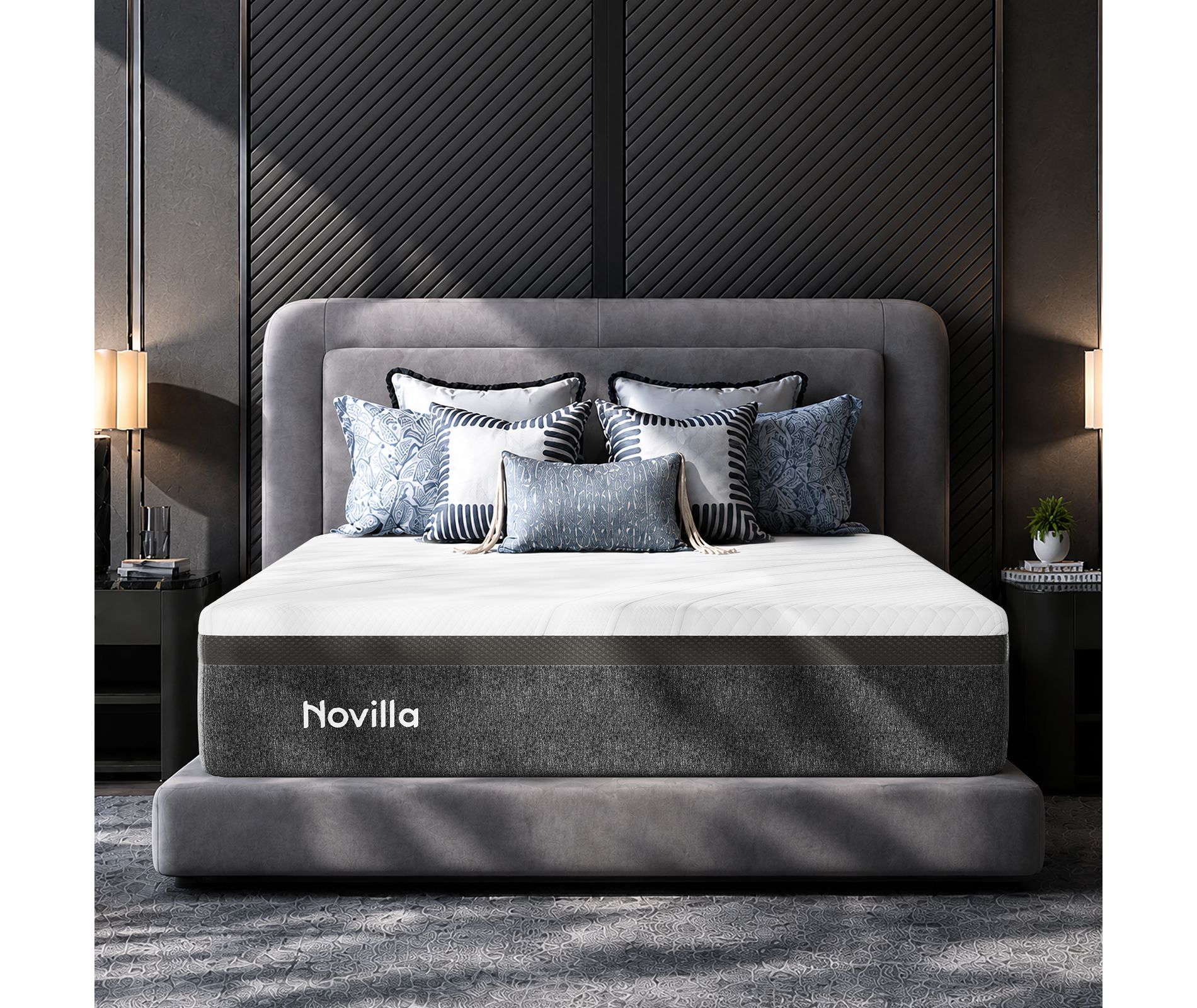 Novilla 6/8/10/12 inch Medium Gel Memory Foam Mattress Bed-in-a-Box Mattresses, Cooling and Skin-friendly