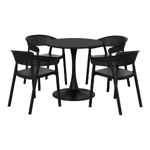 WestinTrends Playa 5-Piece Indoor Outdoor Metal Patio Dining Table Set With Stackable Patio Chairs - 1 of 4