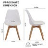ORRD Set of 4 Medieval Modern Dining Chairs, White Kitchen & Dining Room Chairs with Wooden Legs - 2 of 4