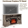 Brown Brown Electric Fireplace TV Stand for 65 Inch TV Farmhouse Entertainment Center with Storage Cabinets Modern Media Console Table with Sliding B - 2 of 4