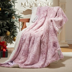 Fast Heated Blanket with Dual Control, 5 Heat Levels & 10 Hours Auto Off, Soft Thicken PV Plush Electric Throw Blanket - 1 of 4