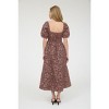 August Sky Women's Floral Jacquard Sweetheart Neck Midi Dress - 2 of 4