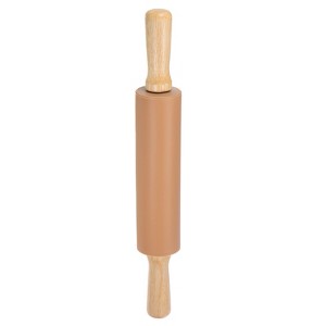 Unique Bargains Silicone Smooth Wooden Handle Non-Stick Kitchen Rolling Pin - 1 of 4