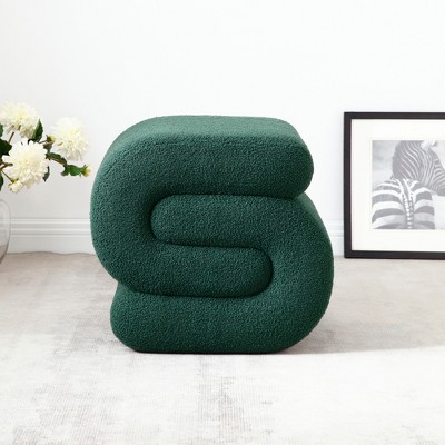 UPHA Modern S-Shape Small Makeup Stool Fabric Ottoman, Footstool