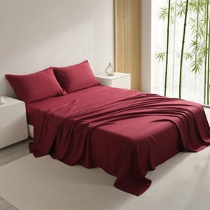 3/4 Pieces Bamboo Viscose Bed Sheet Set, Super Breathable & Cooling Bedding Set - NTBAY - 1 of 4