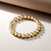 Ross-Simons Italian 8mm Sterling Silver and 18kt Gold Over Sterling Bead Stretch Bracelet - 3 of 4