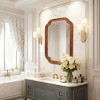 MAYEERTY 20" x 30" Solid Wood Frame Rounded Corner Decorative Mirror for Bedroom Bathroom Living Room Yellowish Brown - 3 of 4
