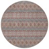 Orange Copper And Gray Floral Medallion Washable Indoor Outdoor Area Rug - 4 of 4