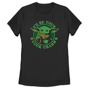 Women's Star Wars: The Mandalorian St. Patrick's Day Grogu I'll be your Lucky Charm T-Shirt - 1 of 4