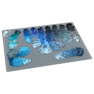 New York Central Grey Tempered Glass Palette 12x16" Tabletop Rectangle