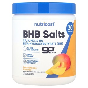 Nutricost BHB Salts, goBHB®, Peach Mango, 8.9 oz (249 g) - 1 of 2