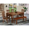 Coastal Craftsman Dining Set - Table & 4 Chairs with Bench - Elegant Kitchen Table Set - 2 of 4
