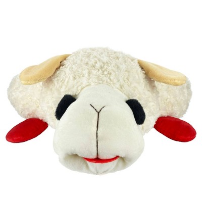 White Plush Lamb Chop Dog Bed with Bolstered Sides