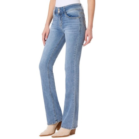 WallFlower Women's Luscious Curvy Bootcut Mid-Rise Insta Stretch Juniors  Jeans (Standard and Plus), Albury, 0 Short : : Clothing, Shoes &  Accessories