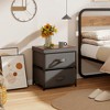 Tangkula 2PCS 2 Drawer Dresser Fabric Storage Organizer Nightstand Bedside Sofa Table - 2 of 4