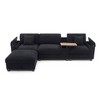 GDFStudio Rei Modern 120.3" 5-Seater L-Shaped Linen Upholstery Sectional Sofa with 360° Swivel Tray and Storage Ottoman - 3 of 4