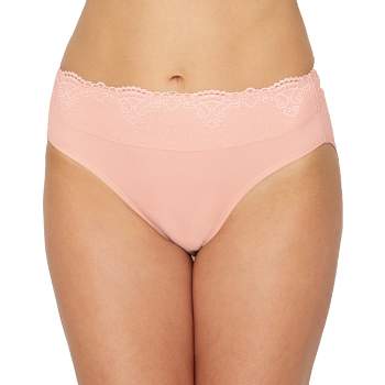 Bali Women's Smooth Passion For Comfort Lace Hi Cut Brief - Dfpc62l 8/xl  Sheer Pale Pink : Target