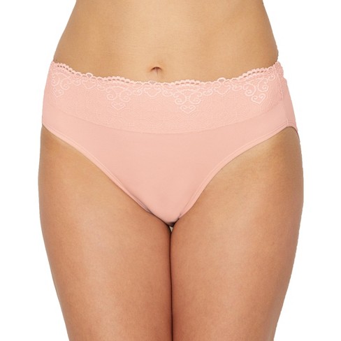 Bali Women's Smooth Passion For Comfort Lace Hi Cut Brief - Dfpc62l 9/2xl  Sheer Pale Pink : Target