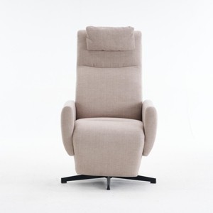 Linen Fabric 360 Swivel Chair, Handle Glider Recliner Nursery Chair With Adjustable Back And Footrest, Swivel Chairs Accent-Cuddlewood - 1 of 4