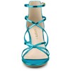 Allegra K Women's Strappy Crisscross Adjustable Buckle Strap Block Heels Sandals - 2 of 4