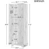 Angel Sar 5 Tier Tall Narrow Bathroom Cabinet with 2 Adjustable Shelves, 2 Fixed Shelves & 2 Doors, Anti-Tipping Storage Cabinet, Grey - 3 of 4