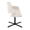 LumiSource Vintage Flair Swivel Accent Chair Black/Cream: Polyester Upholstery, Metal Frame, 250lb Capacity - 2 of 4