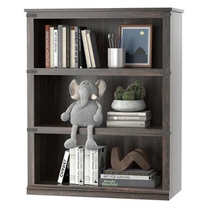 Orieon Wooden 3-Tier Bookcase, 39" Farmhouse Bookshelf with Metal Edges, Rustic Display Storage Shelf for Living Room - 1 of 4