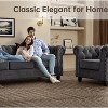 6 Seater Velvet Couches for Living Room Sets, Chesterfield Sofa Loveseat and Armchair 3 Pieces -Morden Fort - 3 of 4