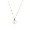 Sanctuaire Semi Precious White Howlite Round Pendant Necklace Gold - 2 of 4