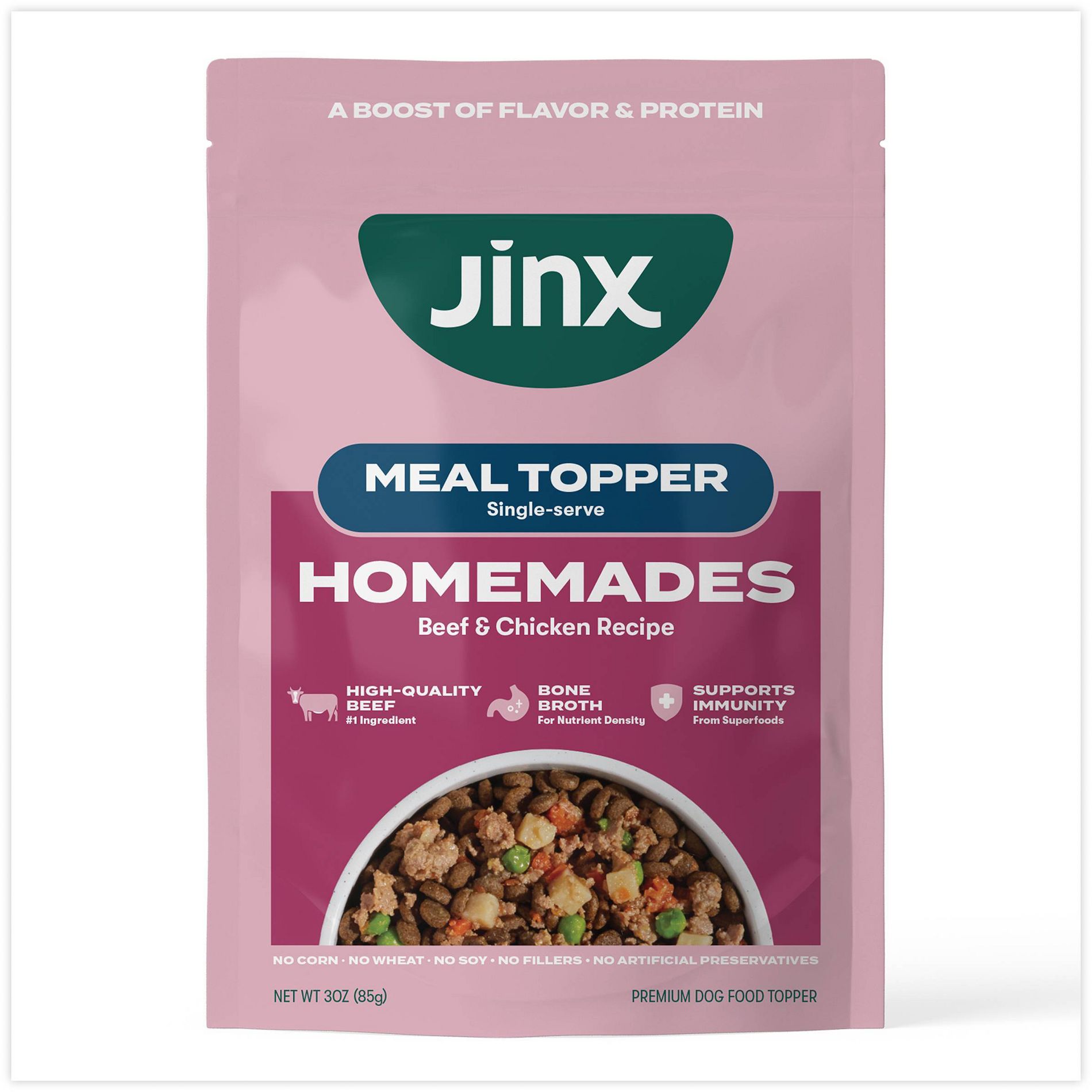 Jinx Chicken and Beef Flavor Meal Topper Wet Dog Food - 3oz
