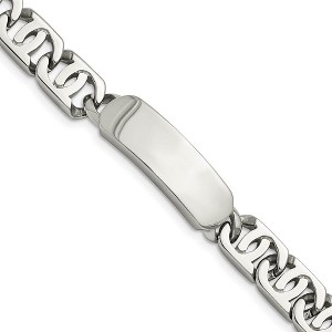 Black Bow Jewelry Men's 12mm Polished Stainless Steel Engravable I.D. Bracelet, 8.75 In. - 1 of 4