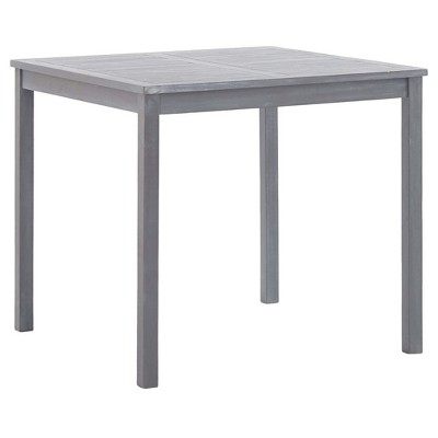 vidaXL Patio Table, Gray 31.5"x31.5"x29.1" Solid Acacia Wood