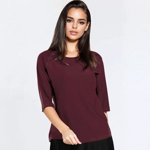 Calypsa Women's Loose Fit 3/4 Sleeve Rash Guard UPF 50+ Margaux Swim Top - 1 of 2