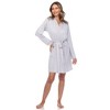 Women's 3 Piece Striped Pajama & Robe Set - White Mark - 3 of 4