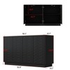 FUFU&GAGA Black Buffet Sideboard Storage Cabinet with Wave - Patterned Doors - Stylish Storage for Dining & Living Spaces - 3 of 4