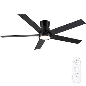 YUHAO 48 in. Indoor Modern Contemporary Plywood Blades Reversible DC Motor Low Profile Ceiling Fan with Light and Remote Control - 1 of 4