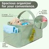 Folkulture Baby Diaper Caddy, Cotton Diaper Bag for Kids, Stylish Comfort Spacious Travel Essential Cart, Car Organizer for Diapers (Sage Green - 15") - 4 of 4